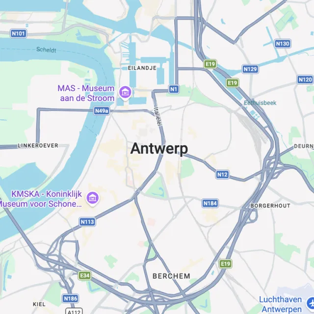 Map preview of Antwerp, Belgium